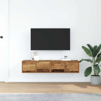 Produktbild för TV-bänkar 2 st gammalt trä 60x31x25,5 cm konstruerat trä