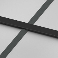 Produktbild för Skjutdörr med beslag svart 76x205 cm härdat glas