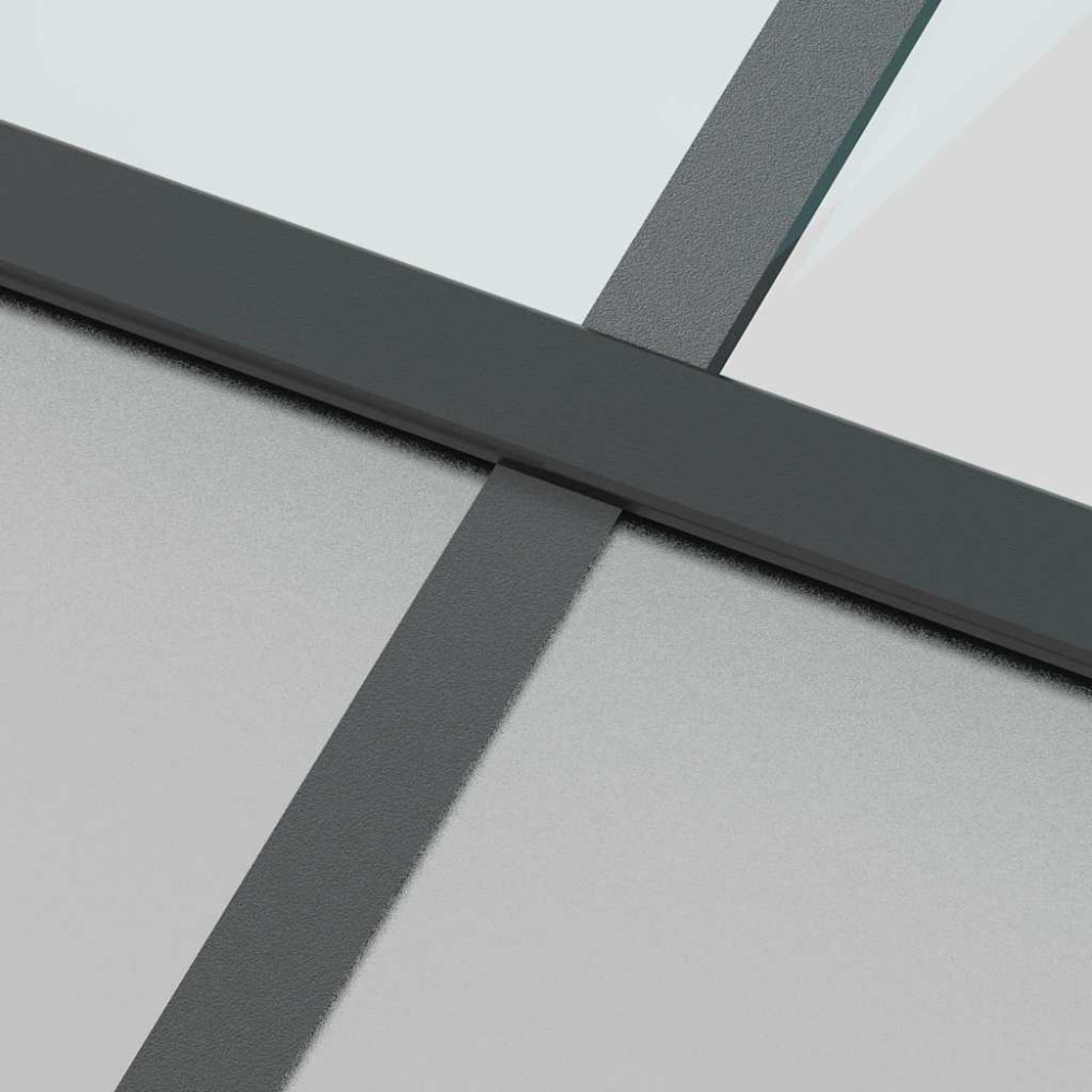 Produktbild för Skjutdörr med beslag svart 76x205 cm härdat glas