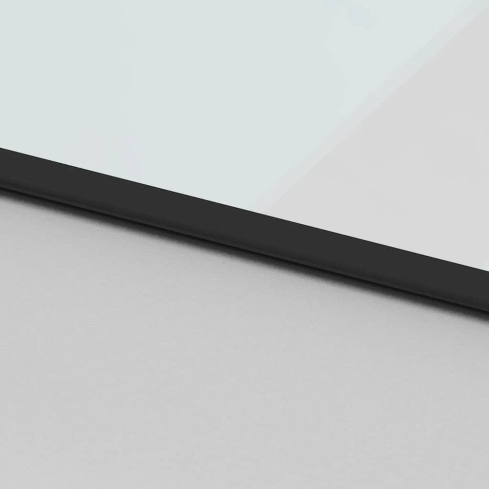 Produktbild för Skjutdörr med beslag svart 76x205 cm härdat glas