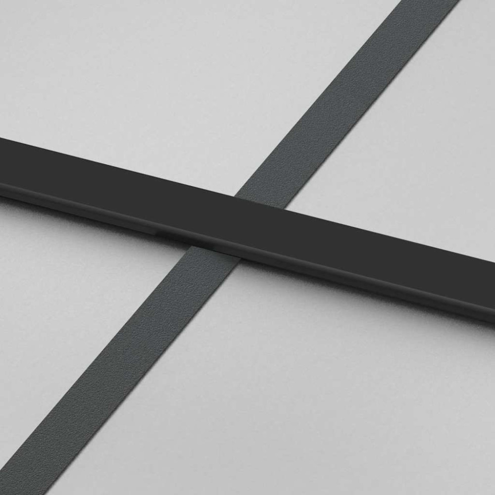 Produktbild för Skjutdörr med beslagssats svart 90x205 cm härdat glas