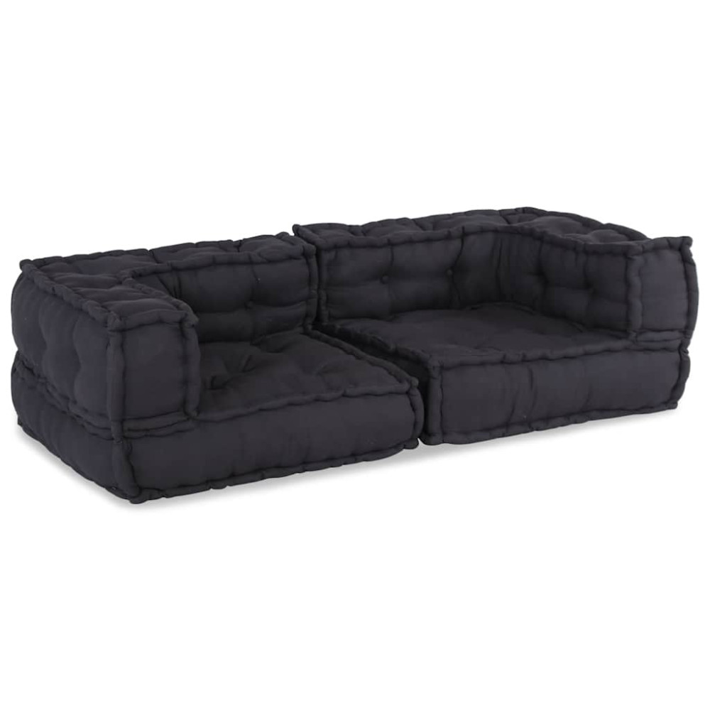 Produktbild för 2-sits modulsoffaantracit 140x70x36 tyg