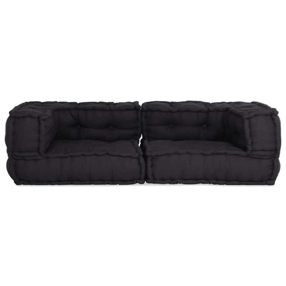 Produktbild för 2-sits modulsoffaantracit 140x70x36 tyg
