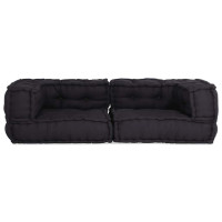 Produktbild för 2-sits modulsoffaantracit 140x70x36 tyg