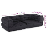 Produktbild för 2-sits modulsoffaantracit 140x70x36 tyg