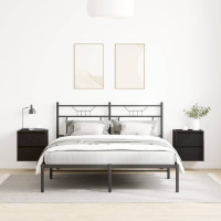 Produktbild för Väggmonterade sängskåp 2 st svart ek 38x34x40 cm