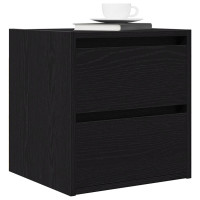 Produktbild för Väggmonterade sängskåp 2 st svart ek 38x34x40 cm