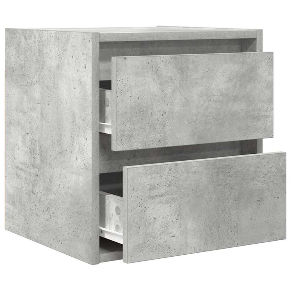 Produktbild för Vägghängt sängskåp betonggrå 38x34x40 cm