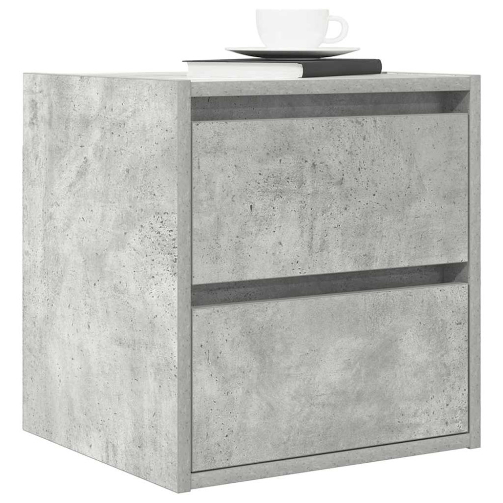 Produktbild för Väggmonterade sängskåp 2 st betonggrå 38x34x40 cm