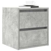 Produktbild för Väggmonterade sängskåp 2 st betonggrå 38x34x40 cm
