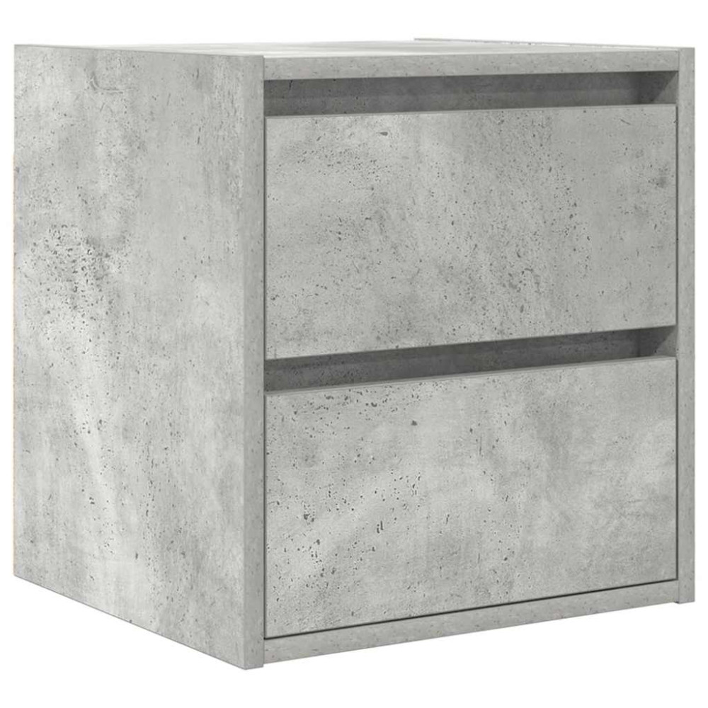 Produktbild för Väggmonterade sängskåp 2 st betonggrå 38x34x40 cm