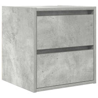 Produktbild för Väggmonterade sängskåp 2 st betonggrå 38x34x40 cm