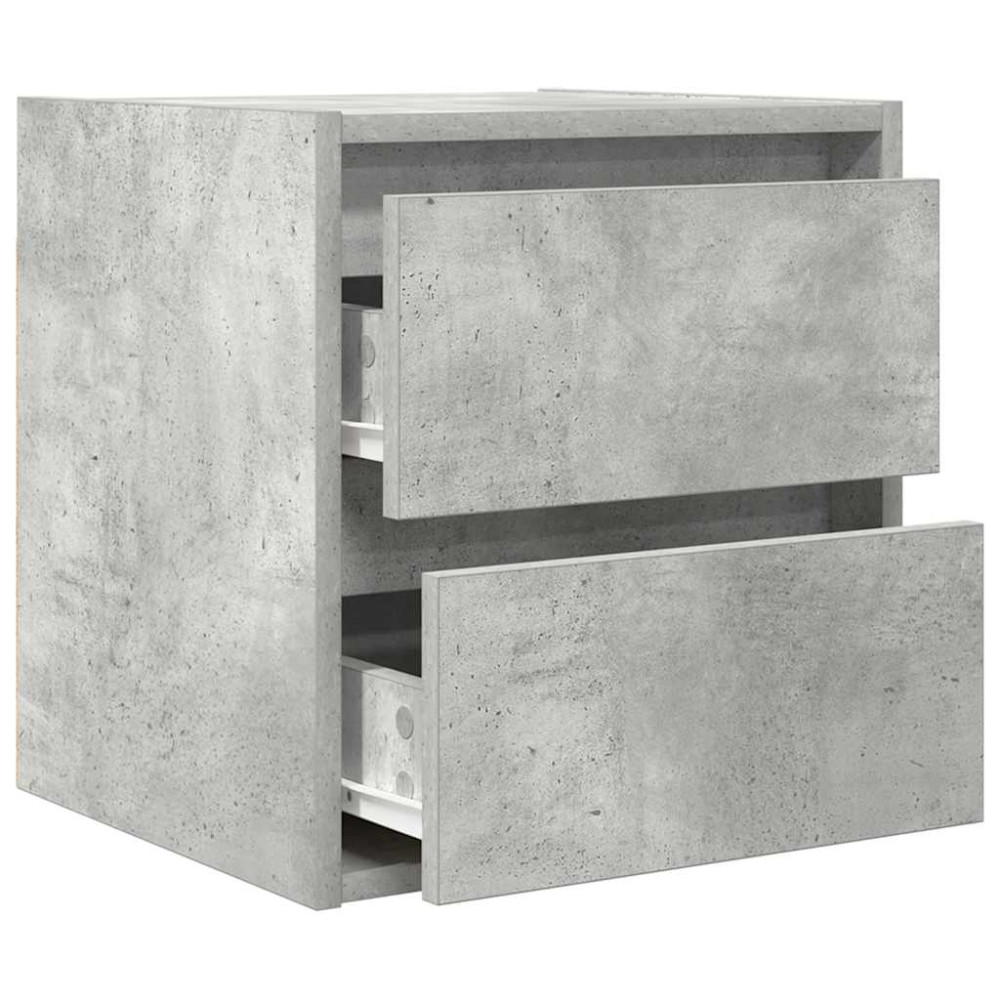 Produktbild för Väggmonterade sängskåp 2 st betonggrå 38x34x40 cm