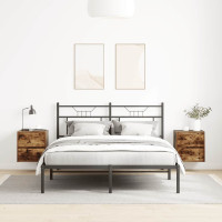 Produktbild för Väggmonterade sängskåp 2 st rökt ek 38x34x40 cm