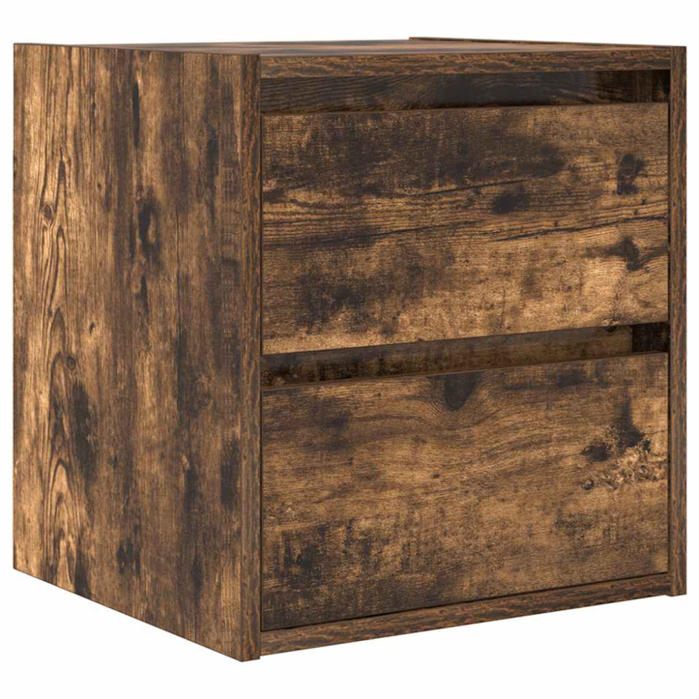 Produktbild för Väggmonterade sängskåp 2 st rökt ek 38x34x40 cm