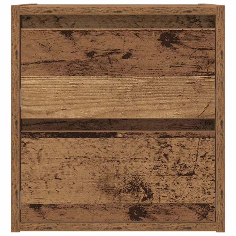 Produktbild för Vägghängt sängskåp gammalt trä 38x34x40 cm