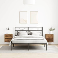 Produktbild för Väggmonterade sängskåp 2 st gammalt trä 38x34x40 cm