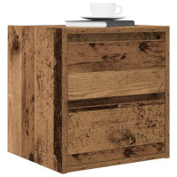 Produktbild för Väggmonterade sängskåp 2 st gammalt trä 38x34x40 cm