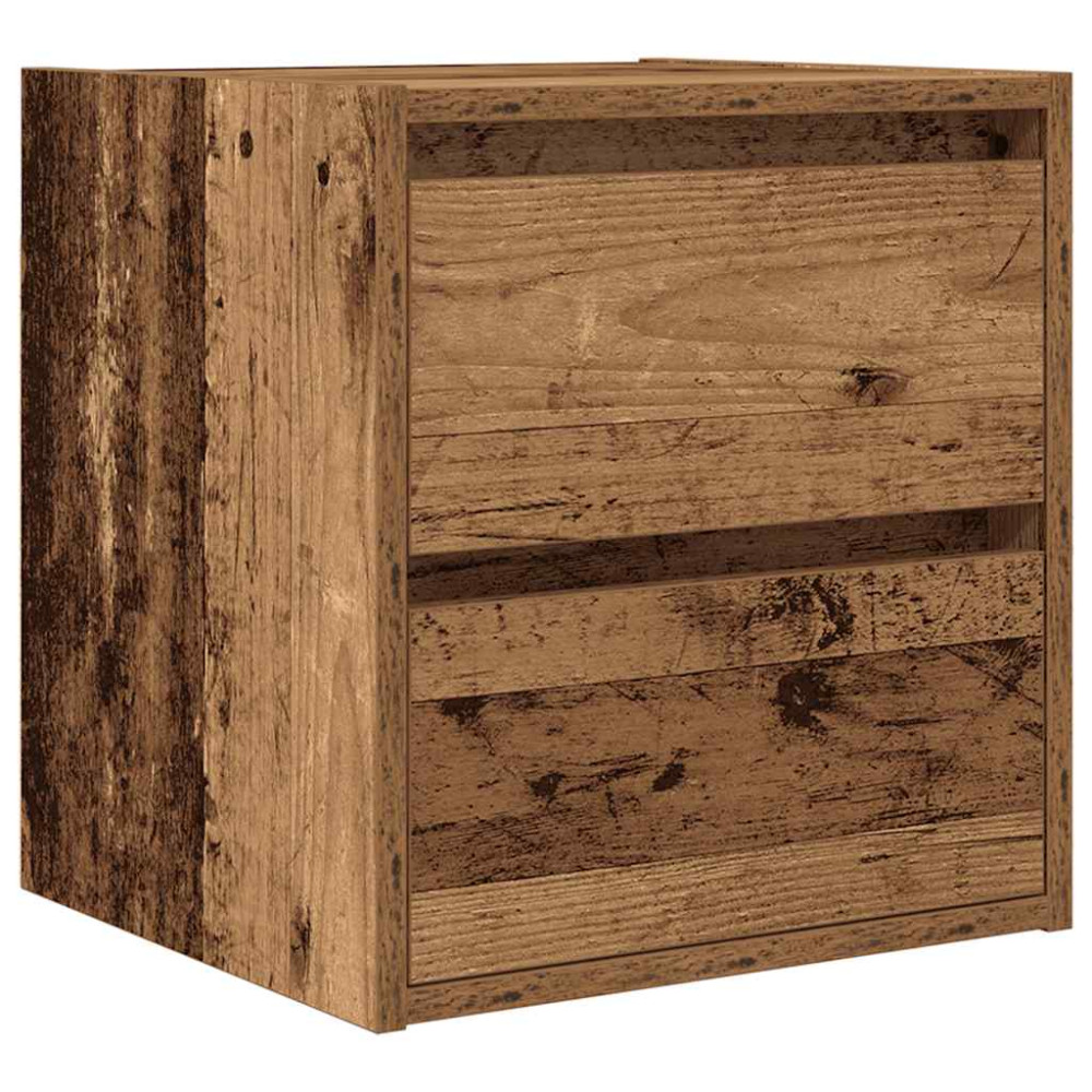 Produktbild för Väggmonterade sängskåp 2 st gammalt trä 38x34x40 cm