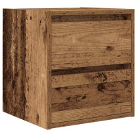 Produktbild för Väggmonterade sängskåp 2 st gammalt trä 38x34x40 cm