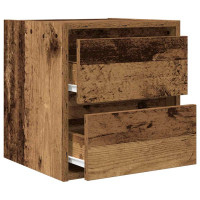 Produktbild för Väggmonterade sängskåp 2 st gammalt trä 38x34x40 cm