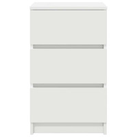 Produktbild för Sängbord med 3 lådor vit 39x35x65 cm