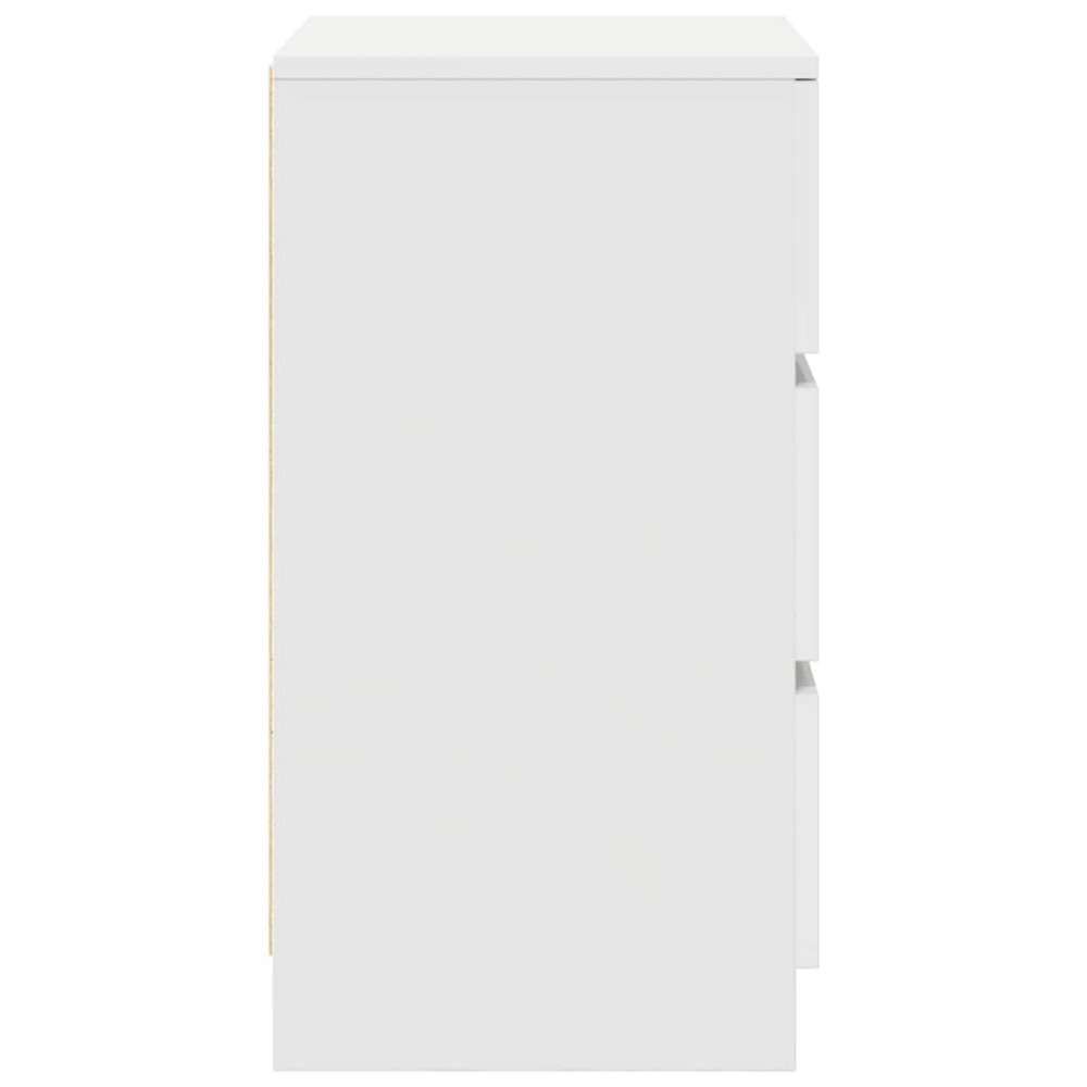 Produktbild för Sängbord med 3 lådor vit 39x35x65 cm