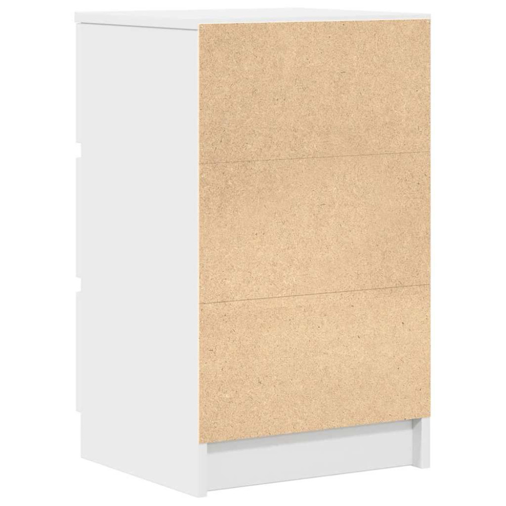 Produktbild för Sängbord med 3 lådor vit 39x35x65 cm