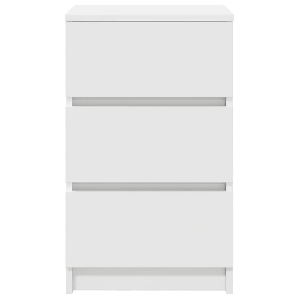 Produktbild för Sängbord med 3 lådor 2 st vit 39x35x65 cm