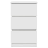Produktbild för Sängbord med 3 lådor 2 st vit 39x35x65 cm