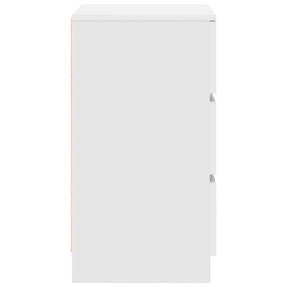 Produktbild för Sängbord med 3 lådor 2 st vit 39x35x65 cm