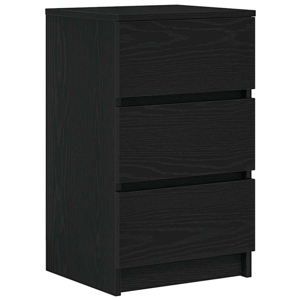 Produktbild för Sängbord med 3 lådor 2 st svart 39x35x65 cm