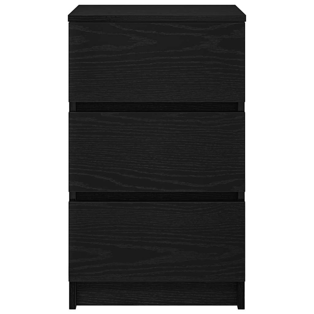 Produktbild för Sängbord med 3 lådor 2 st svart 39x35x65 cm