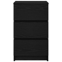 Produktbild för Sängbord med 3 lådor 2 st svart 39x35x65 cm