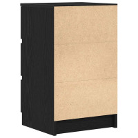 Produktbild för Sängbord med 3 lådor 2 st svart 39x35x65 cm