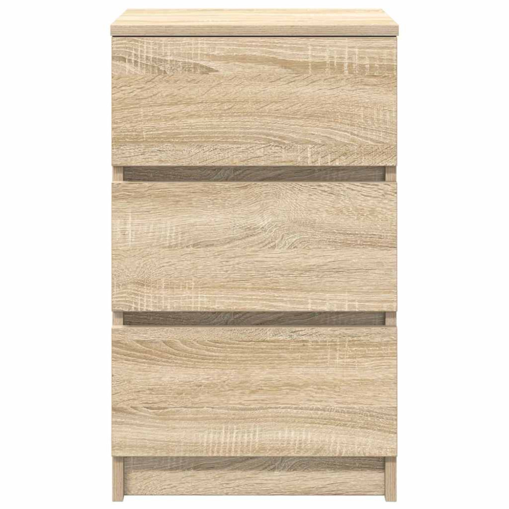 Produktbild för Sängbord med 3 lådor sonoma ek 39x35x65 cm