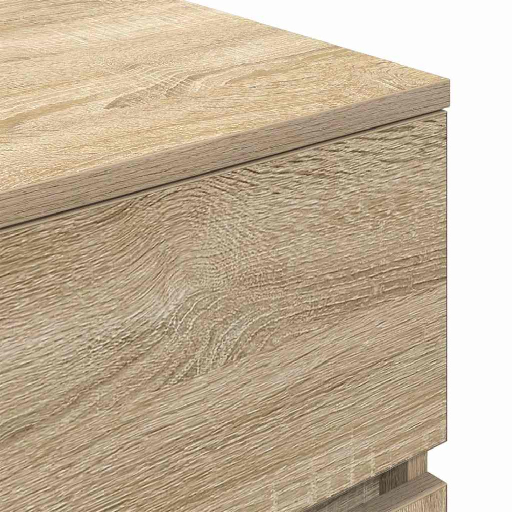 Produktbild för Sängbord med 3 lådor sonoma ek 39x35x65 cm