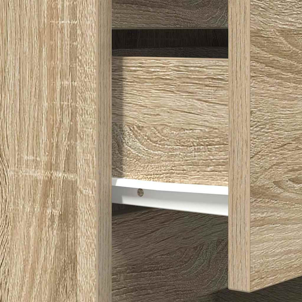 Produktbild för Sängbord med 3 lådor sonoma ek 39x35x65 cm