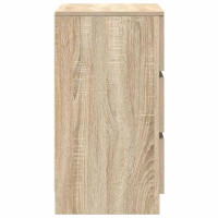 Produktbild för Sängbord med 3 lådor 2 st, Sonoma Ek 39x35x65 cm