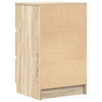 Produktbild för Sängbord med 3 lådor 2 st, Sonoma Ek 39x35x65 cm