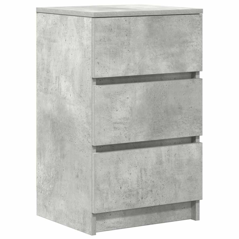 Produktbild för Sängbord med 3 lådor betonggrå 39x35x65 cm