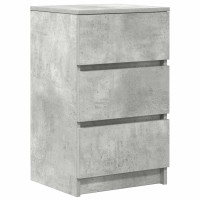 Produktbild för Sängbord med 3 lådor betonggrå 39x35x65 cm