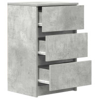 Produktbild för Sängbord med 3 lådor betonggrå 39x35x65 cm