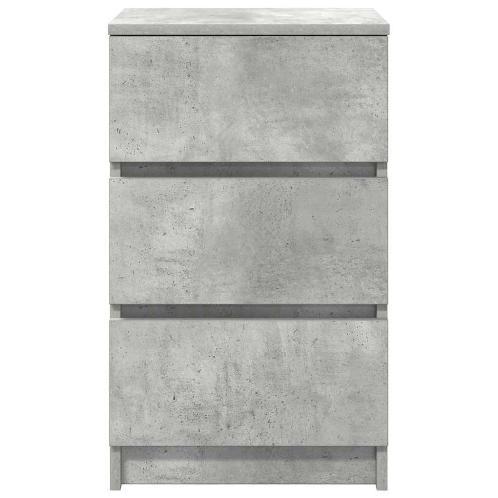 Produktbild för Sängbord med 3 lådor betonggrå 39x35x65 cm