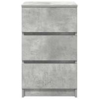 Produktbild för Sängbord med 3 lådor betonggrå 39x35x65 cm