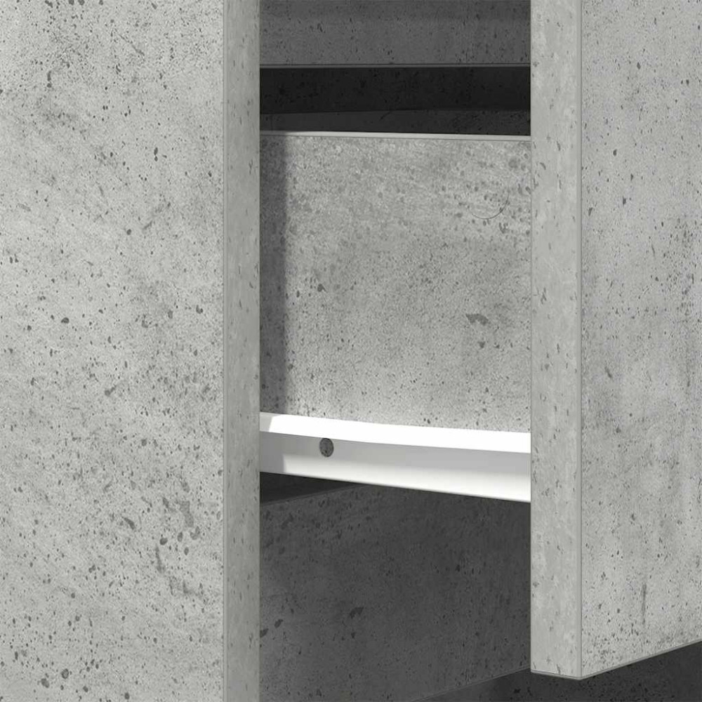 Produktbild för Sängbord med 3 lådor 2 st betonggrå 39x35x65 cm
