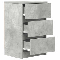 Produktbild för Sängbord med 3 lådor 2 st betonggrå 39x35x65 cm
