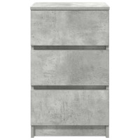 Produktbild för Sängbord med 3 lådor 2 st betonggrå 39x35x65 cm