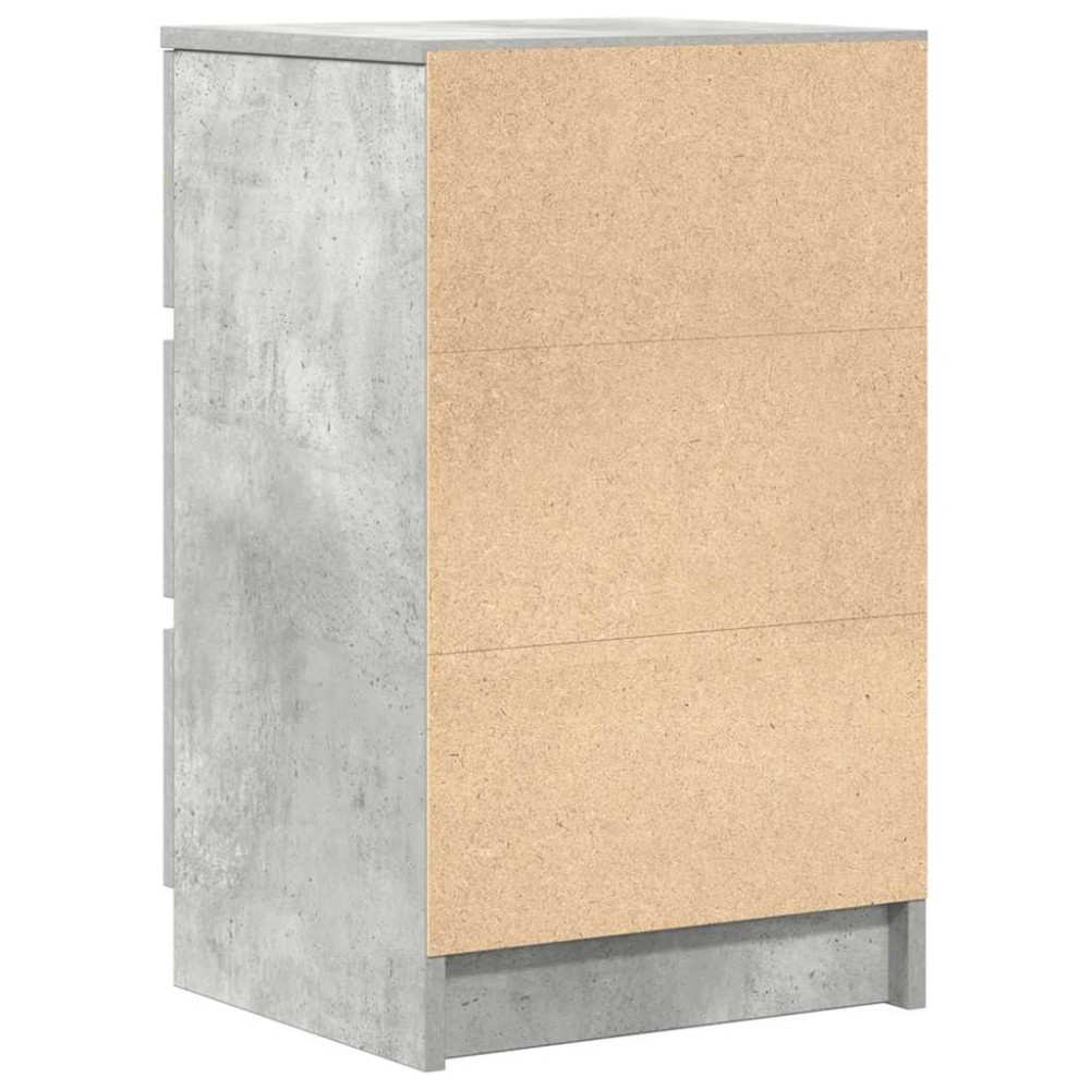 Produktbild för Sängbord med 3 lådor 2 st betonggrå 39x35x65 cm