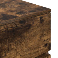 Produktbild för Sängbord med 3 lådor 2 st, rökt ek 39x35x65 cm